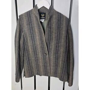 Panter Wool‎ Blend VTG Classic Blazer Brown Stripe Med Work Career
